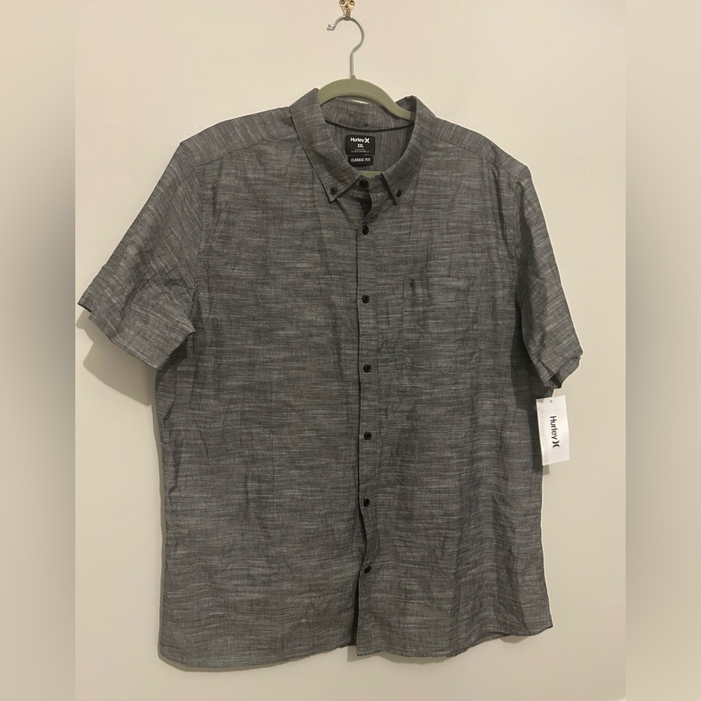 Hurley Short Sleeve 100% Cotton Button Up Shirt Sz XXL nwt
